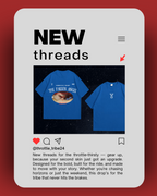 Throttle Tribe’s vibrant blue t-shirt featuring ‘THE FALLEN ANGEL’ text, symbolic graphics, and a dramatic image of angel wings with red graffiti-style words — designed for bold, ride-ready streetwear lovers who chase horizons without hitting the brakes.